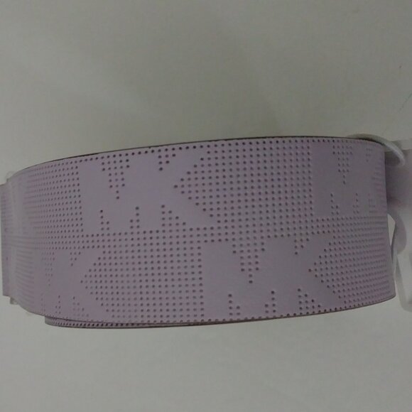 Michael Kors Buckle Silver MK Signature Embossed Violet  Belt main image 5